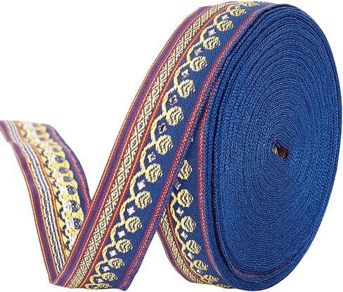 FINGERINSPIRE 12.5Yard 20mm Wide Embroidered Woven Ribbon Orange Red Polyester Jacquard Ribbon Sewing Jacquard Trim Vintage Jacquard Ribbon Trim DIY Crafts Supplies Clothes Decoration in Saudi Arabia