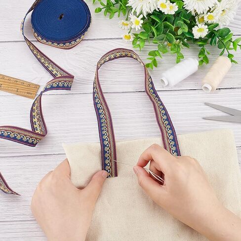 FINGERINSPIRE 12.5Yard 20mm Wide Embroidered Woven Ribbon Orange Red Polyester Jacquard Ribbon Sewing Jacquard Trim Vintage Jacquard Ribbon Trim DIY Crafts Supplies Clothes Decoration in Saudi Arabia