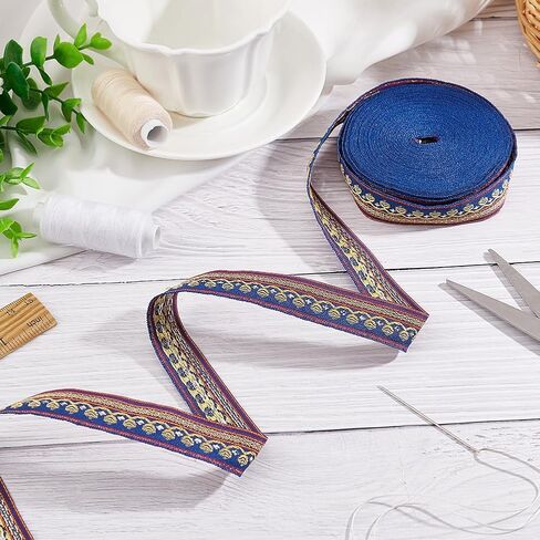 FINGERINSPIRE 12.5Yard 20mm Wide Embroidered Woven Ribbon Orange Red Polyester Jacquard Ribbon Sewing Jacquard Trim Vintage Jacquard Ribbon Trim DIY Crafts Supplies Clothes Decoration in Saudi Arabia
