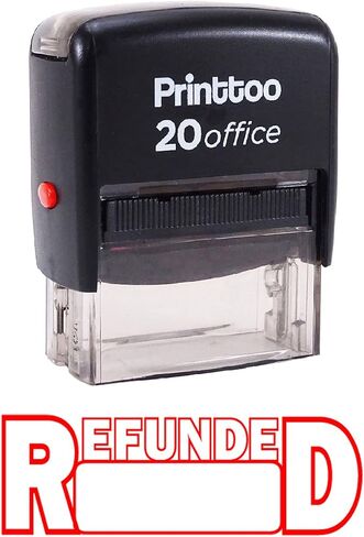 Printtoo REFUNDED Self Inking Rubber Stamp Office Stationary Custom Stamp-Red in Saudi Arabia