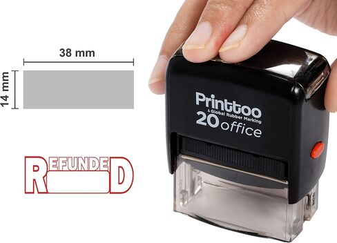 Printtoo REFUNDED Self Inking Rubber Stamp Office Stationary Custom Stamp-Red in Saudi Arabia
