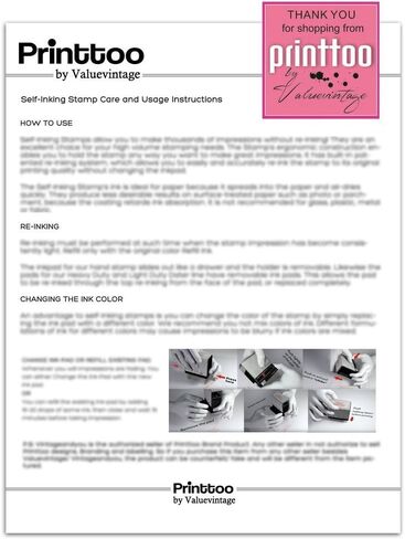 Printtoo REFUNDED Self Inking Rubber Stamp Office Stationary Custom Stamp-Red in Saudi Arabia