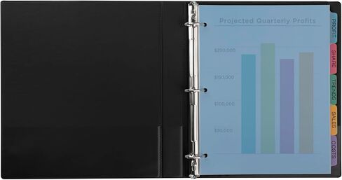 Avery 5 Tab Plastic Dividers for 3 Ring Binder, Easy Print & Apply Clear Label Strip, Index Maker Customizable Multicolor Tabs, 5 Sets (11452) in Kuwait