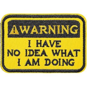 Mabor Funny Hook and Loop Patch Warning I Have No Idea What I Am Doing Tactical Patch Funny Military Patches Meme Patch for Backpacks Hat Bag Vest Cool Patches for Men Women