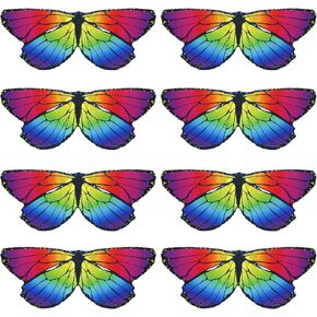 Fairy Butterfly-Wings-Costume Bulk for Girls 8pcs Toddler Dress Up Wings Halloween Birthday Party Favors Gifts