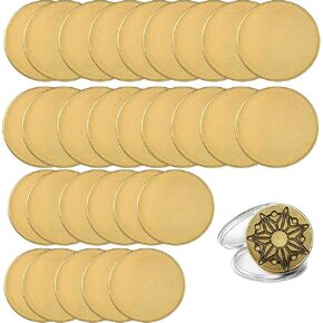 CIESESICAL 15PCS 3MM BRASS COIN Blanks و 15pcs 3mm Copper Coin Blanks ، 3mm shight shoulded 40 mm ، صندوق حماية الأكريليك ، بلانكس عملة التحدي للنقش ، عيد ميلاد ، حفل زفاف