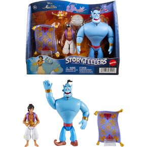 Disney Aladdin Storytellers Pack of 3 Figures Genie, Aladdin and Magic Carpet, Cave of Wonders Authentic Posable Movie Toys 4 Inch Scale