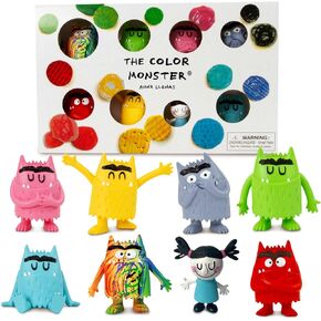 Color Monster & Nuna Figurine Set - Set of 8 Emotional Learning Toys for Kids 3+