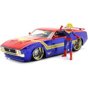 Jada 1:24 Diecast 1973 Ford Mustang Mach 1 with Captain Marvel Figure