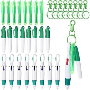 Geyoga 36 Pcs 9 Set Mini Highlighter Nurse Pen Pack Set Nurse Pens for Badge Include 9 Mini Highlighters, 9 Marker, 9 Retractable Ballpoint, 9 Nursing Keychain Gifts(Pink)