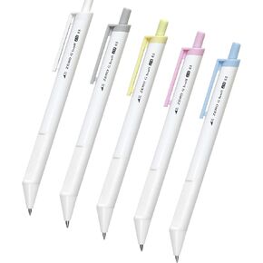 Standard Ballpoint Pen Set for Office/Work and School (Pack of 5) - 0.7mm Black Ink Ballpoint Pen, Retractable, No Smudge, Smooth Writing, Suitable for both Right/Left Handed