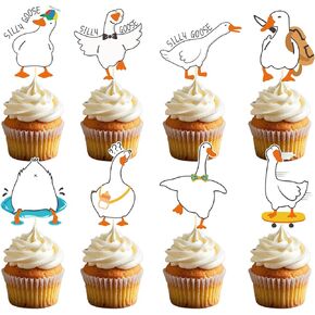 ديكور عيد ميلاد أوزة واحد - 40 بكسل سخيف واحد أوزة كب كيك زخارف زخارف الحيوان موضوع BDAY CUPCAKE اختيارات لحزب لوازم الحفلات