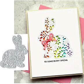 Heart Animal Rabbit Flower Metal Die Cuts,Cute Flower Hollow Rabbit Cutting Dies Cut Stencils DIY Scrapbooking Decorative Embossing Paper Scrapbooking Card Making