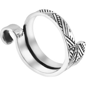 Crochet Ring for Finger, Adjustable Metal Crochet Finger Yarn Holder Yarn Guide Tension Ring Open Crochet Tension Ring Knitting Ring for Women Crocheting Accessories (Silver)