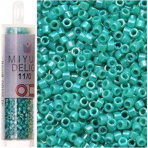 Miyuki Delica Seed Beads 11/0 Opaque Turquoise AB DB166 7.2 Grams
