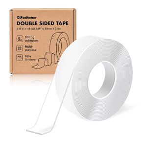 Double Sided Tape Heavy Duty, Nano Double Sided Adhesive Tape, Multipurpose Clear Mounting Tape for Walls, Office Decor, Picture Hanging, and Posters, Hanging Adhesive Strips (9.85FT)
