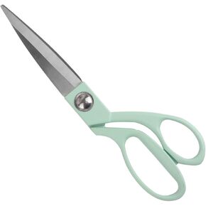 8 Inch Office Scissors for Paper Fabric, Stainless Steel Blade, Heavy Duty, Right and Left Hand Use, Multi Purpose Scissors, Purple (Green)