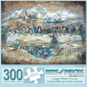 Bits and Pieces – 300 Piece Jigsaw Puzzle for Adults – Last Supper - Religious Jigsaw Puzzles by Artist Ruane Manning, Completed Puzzle Size: 18" x 24"