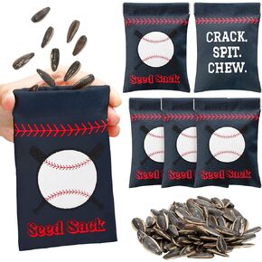 Bulyoou 6 Pcs Baseball Seed Sack Bags for Team Senior Night Baseball Gift Personalize Seed Pouch Coin Purse Original Gift Bags for Team Party Favors (Linen Color)