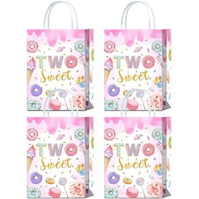 16 Pcs Two Sweet Goodie Bags for Two Sweet Birthday Party Supplies - Donut Party Favor Bags, Donut Candy Goodie Treat Bags for Two Sweet Party Favors Kids