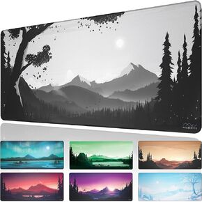 PhaseByte Hidden Peak Extended Gaming Mouse Pad Large - Non-Slip Gaming Mouse Mat with Stitched Edges, Smooth Micro-Fiber Computer Desk Mat, Hand Washable Gaming Mousepad, 35.4"x15.7",900x400x4mm