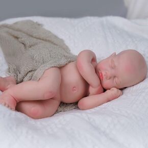BABESIDE Reborn Baby Doll Loulou 16'' Platinum Full Silicone Realistic Newborn Sleeping Baby Doll for Kids & Toddlers