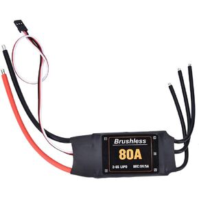 80A Brushless ESC Speed Controller Battery Low Voltage with 2-6S Start Modes for RC Accessory