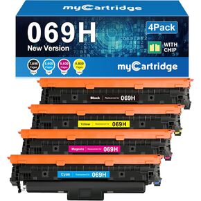 myCartridge 069H Toner Cartridge Set Compatible Replacement for Canon 069 069H Toner Works for Canon Color imageCLASS MF753Cdw MF751Cdw LBP674Cdw Printer, 069 069H Toner Cartridge 4-Pack B/C/M/Y
