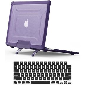 DTangLsm for MacBook Pro 13 inch Case 2023 2022 2021 2020 M1 A2338 A2289 A2251 A2159 A1989 A1706 Heavy Duty Plastic Hard Shell Rugged Protective Case with TPU Bumper Fold Kickstand+Keyboard Skin, Pink