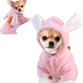 Easter Dog Bunny Costume Pet Dog Easter Outfit Puppy Hoodies with Rabbit Ears Puppy Apparel Pet Clothes for Small Medium Dogs Cats