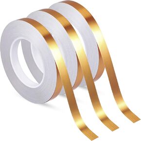 Zonon 3 Rolls Gold Washi Tape 54.7 Yard Solid Foil Self Adhesive Tape Polyester Film Metallic Tape for Detailing Accent Graphic Arts for Crafts Walls Cars and Boats Trim(0.2'')