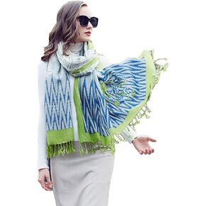 DANA XU 100% Merino Wool Extra Large Pashmina Blanket Travel Scarf Cashmere Wrap for Women Fall Winter Oversize Shawl Floral