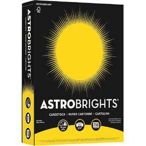 Astrobrights(R) Cover Stock, 8 1/2in. x 11in., 65 Lb, Solar Yellow, Pack Of 250 Sheets, 21738