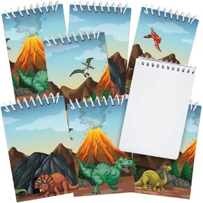 ArtCreativity Mini Dinosaur Notebooks, Pack of 16, Small Spiral Notepads with Dino-Themed Covers, Cute Stationery Supplies for School and Office, Fun Birthday Party Favors, Goodie Bag Fillers for Kids