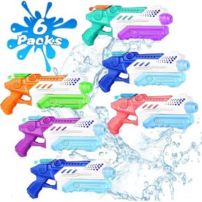 مسدس ماء Quanquer للأطفال البالغين - 6 عبوات Soaker بخار مدافع مائي مع مجموعة عالية من الرماية - ألعاب سباحة ماء Super Blaster للسباحة الصيفية على الشاطئ القتال