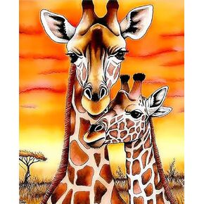 Kaliosy 5D Diamond Art Painting Giraffe by Number Kits, Paint with Diamonds Art Animals DIY Full Drill, Crystal Craft Cross Stitch Embroidery Decoration 30x40CM?12x16inch?