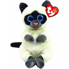 TY Beanie Babies – Soft Toy Miso The Cat 15 cm, Grey, TY40548