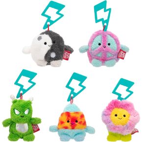 BumBumz 3.5-inch RetroBumz Plush Keychain Assortment - Yin Yang Josh, Peace Symbol MEGS, Flower Jess, Alien Matt, and Lava Lamp Sara - from The Makers of Original Squishmallows