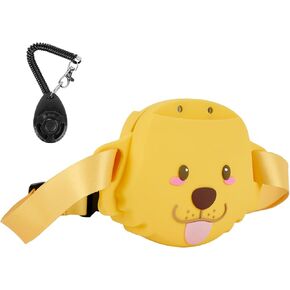 Dog Treat Pouch with Clicker Magnetic Closure, Silicone Fanny Pack for Pet Training,Adjustable Waist Belt, Leak-Proof, Ideal for Walking Training (Husky)