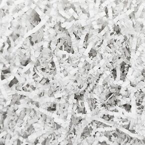 NEWMIAO 1/2 LB White Crinkle Cut Paper Shred Filler for Gift Baskets Stuffing, Shredded Crinkle Paper for Gift Box Bag Basket Filler Decoration Christmas Wedding Birthday Bridesmaid Gift Wrapping