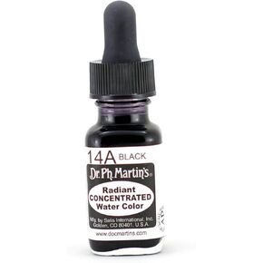 Dr. Ph. Martin's Radiant Concentrated Water Color, 0.5 oz, Black (14A)