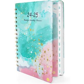 Calender Planner 2024-2025 Daily Weekly and Monthly, Academic Planner Monthly Planner 2024-2025 with Monthly Label, Flexible Cover, Twin-Wire Binding, Jul 2024 - Jun 2025, 6.1 x 8.5 Inch