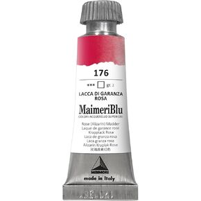 MaimeriBlu 12ml Single-Pigment Watercolor Paint - Rose (Alizarin) Madder PR187 Professional Watercolor Paint - Lightfast and Transparent Watercolor Paint Tube for Artists