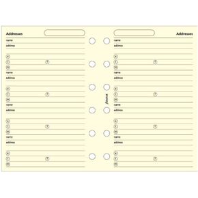 Filofax Contacts Refill for Pocket Organizers, Cream, Pack of 20 (B210253)