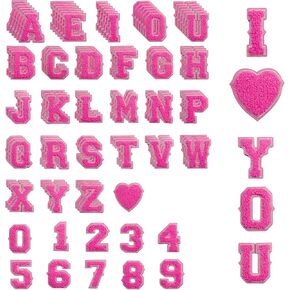 104 pcs m¿letterman spites ، chenille letter patches ، (pink)