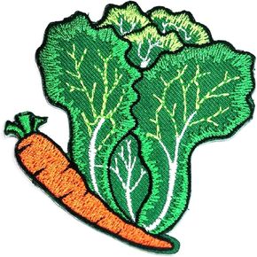 GS912 Fantasy cartoon Patch Embroidery Iron-On Sewing Logo Jacket Polo T-Shirt Hat Backpacks Patch Vegetable Fruit Applique Embroidered Iron-On Sew On Badge - 1pc, 2.6x2.4 inches