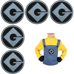 5Pcs G Gru Laboratories Patches Iron-on Embroidered Cartoon Movie Logo Themed Patch Sew-on DIY Costume 3.25 Inches (5PCS)