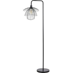 Kenroy Home Orchid Downbridge Black Floor Lamp مع الظل المنحني والإضاءة الموفرة للطاقة لغرف المعيشة وغرف النوم ومكاتب المنزل