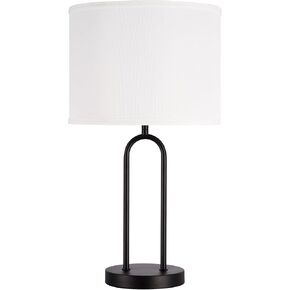 Kenroy Home Isla Gold Floor Lamp with Rounded Base and White Linen Drum Shade for Living Room, Bedroom, or Office Accent Lighting