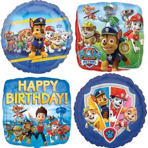 Anagram Paw Pups on Patrol 4pc Birthday Foil Balloons Bouquet Decorations